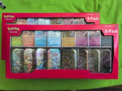 Pokemon TCG: Prismatic Evolutions 8 Mini-Tins w/Promo Cards [Costco Exclusive] - Image 1