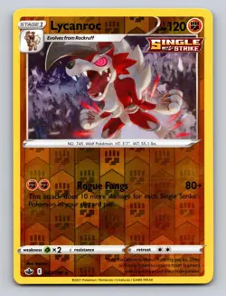 Lycanroc 087/198 Holo Rare Chilling Reign Pokemon Reverse Holo LP - Image 1