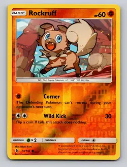 Rockruff 73/145 Common Guardians Rising Pokemon Reverse Holo NM - Image 1