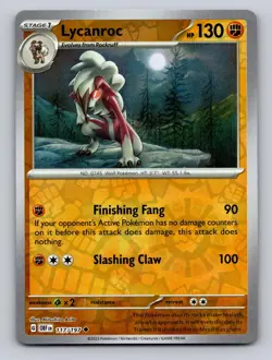 Lycanroc 117/197 Uncommon Obsidian Flames Pokemon Reverse Holo NM - Image 1