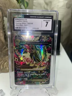 Pokemon M Rayquaza EX Full Art Ultra Rare Holo Roaring Skies 105/108 CGC 7 - Image 1