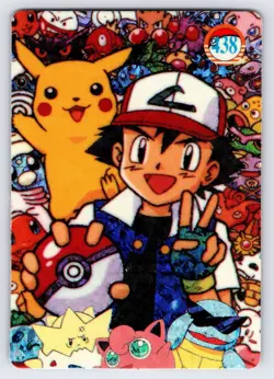 Pocket Monsters #438 Vending Prism Holo Vintage Pokemon Ash Pikachu - Nm/Vlp - Image 1