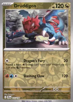DRUDDIGON 115/159 COMMON JOURNEY TOGETHER POKEMON REVERSE HOLO NEAR MINT - Image 1