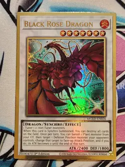 YUGIOH MGED-EN026 Black Rose Dragon (Alt Art) Gold Rare 1ST EDITION - Image 1