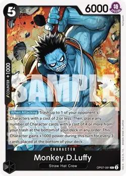 Monkey.D.Luffy OP07-091 Rare One Piece Card - NM - Image 1