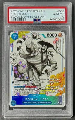 PSA 10 One Piece ST22-005 SR* Kouzuki Oden - EN - Foil - Ace & Newgate - Graded - Image 1