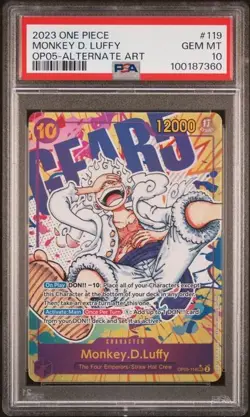 Monkey D. Luffy PSA 10 One Piece OP05-119 Gear 5 Alternate Art English Card 2023 - Image 1