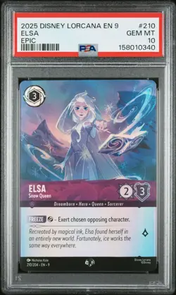 2025 Disney Lorcana - Elsa Snow Queen 210/204 Epic Fabled PSA 10 GEM MINT - Image 1