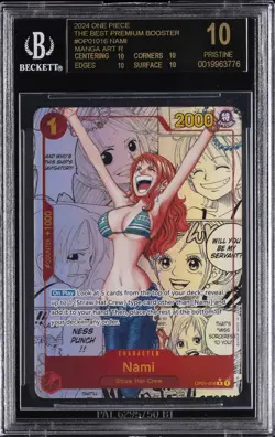 2024 ONE PIECE CARD THE BEST PREMIUM BOOSTER MANGA ALTERNATE ART NAMI BGS 10 - Image 1