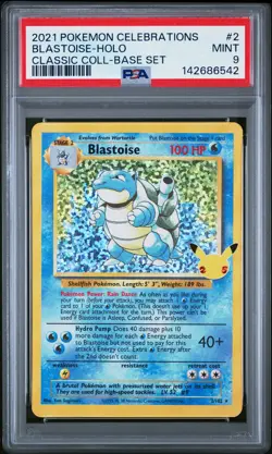 2021 POKEMON CELEBRATIONS CLASSIC COLLECTION #2 BLASTOISE-HOLO PSA 9 - Image 1