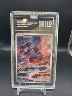 Pokemon TCG Groudon Illustration Rare Paradox Rift 199/182 TAG 10 Gem Mint - Image 1