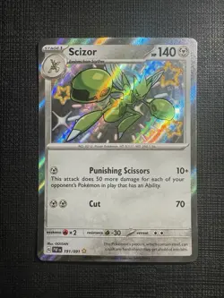 Pokemon Paldean Fates Scizor Baby Shiny Rare 191/091 NM - Image 1