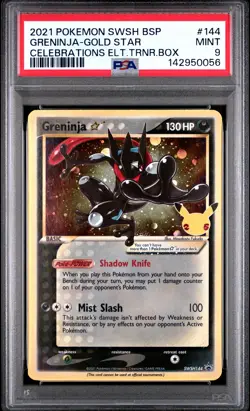 2021 POKEMON SWSH BLACK STAR PROMO #144 GRENINJA-GOLD STAR PSA 9 - Image 1