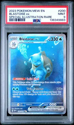2023 POKEMON MEW EN-151 SPECIAL ILLUSTRATION RARE #200 BLASTOISE EX PSA 9 - Image 1