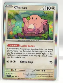 Chansey 113/165 - Pokemon TCG Scarlet & Violet 151 (2023) - NM - HOLO RARE - Image 1