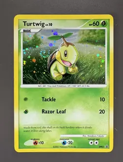 Pokemon TCG Turtwig DP01 Black Star Promo Diamond Pearl Holo- SWIRL - Image 1