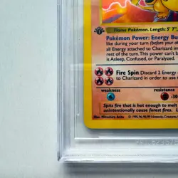1999 Pokemon Base 1st Edition Thin Stamp Charizard Holo #4 BGS 6 EX-MT - Image 5