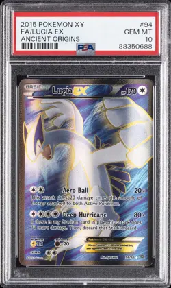 2015 POKEMON XY ANCIENT ORIGINS #94 FULL ART/LUGIA EX PSA 10 - Image 1