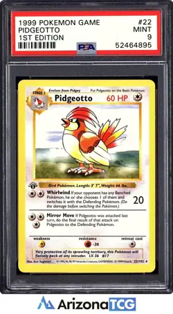 Pokemon 1999 Pidgeotto 22/102 1st Edition Base Set PSA 9 - Image 1