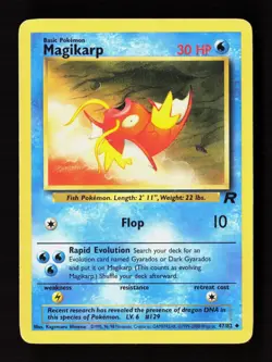 Magikarp 47/82 Uncommon Team Rocket Pokemon Unlimited Heavily Played - Image 1