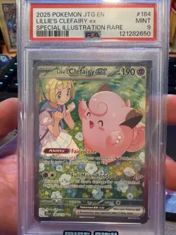 2025 POKEMON JOURNEY TOGETHER SPECIAL ILLUSTRATION LILLIE'S CLEFAIRY EX PSA 9 - Image 1