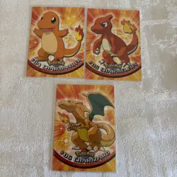 1999 Pokemon Topps Charizard, Charmeleon, Charmander Evolution E4 E5 E6 Non Holo - Image 1