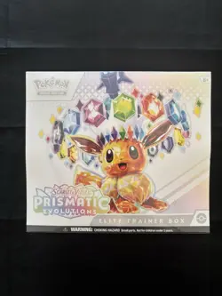 Prismatic Evolutions ETB Factory Sealed Brand TCG Pokemon W/ Dime Size Tear - Image 1