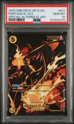 2025 ONE PIECE OP12-LEGACY OF THE MASTER #011 PORTGAS D. ACE PSA 10 - Image 1