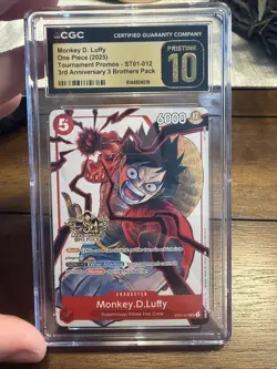 2025 One Piece Monkey D. Luffy Tournament Promo 3rd Anniversary #ST01-012 CGC 10 - Image 1