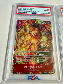 2026 One Piece Illustration Box Vol. 5 Portgas D. Ace Sabo Sequential PSA 10 - Image 2