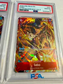 2026 One Piece Illustration Box Vol. 5 Portgas D. Ace Sabo Sequential PSA 10 - Image 3