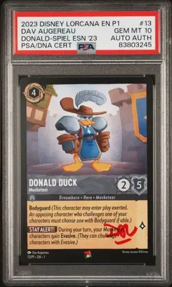 2023 DISNEY LORCANA EN PROMO #13 DONALD DUCK DONALD-SPIEL ESN '23 SIGNED PSA 10 - Image 1