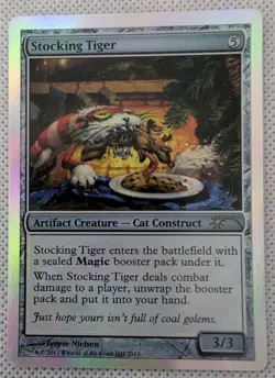 Stocking Tiger (No Date) MtG Happy Holiday 2013 Promo LP Foil Special Occasion - Image 1