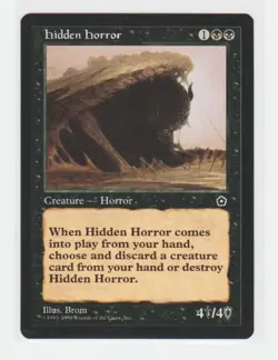 Magic the Gathering ~ MTG ~ 1x Hidden Horror ~ PORTAL II ~ M/NM - Image 1