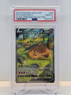 2022 POKEMON SWSH BLACK STAR PROMO #260 FULL ART/CHARIZARD V PSA 10 - Image 1