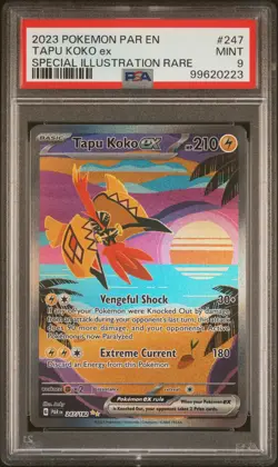 2023 POKEMON PAR EN-PARADOX RIFT SPECIAL ILLUSTRATION RARE TAPU KOKO EX PSA 9 - Image 1