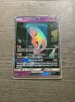 Pokemon Mewtwo GX Shining Legends 2017 #78/73 Secret Rare Holo Full Art TCG CCG - Image 4