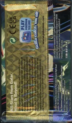 Pokemon Crown Zenith Booster Pack - 10 Cards / Pack - Sealed - Image 2