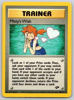 Misty's Wish 108/132 Rare Gym Challenge Pokemon Unlimited LP - Image 1