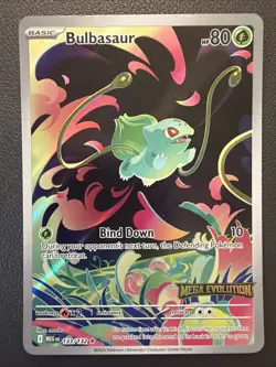 Pokemon TCG Bulbasaur 133/132 Mega Evolution Stamped Full Art Promo NM - Image 1