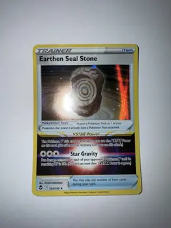 NM Earthen Seal Stone 154/195 Silver Tempest SWSH12 Sword Shield Pokemon Holo - Image 1