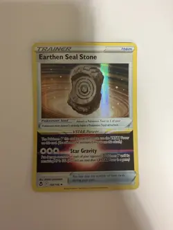 NM Earthen Seal Stone 154/195 Silver Tempest SWSH12 Sword Shield Pokemon Holo - Image 2