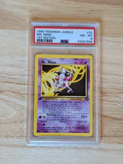 1999 Pokemon Jungle Mr. Mime 1st edition PSA 8 #22 - Image 1