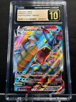 Gyarados VMAX 029/203 SWSH07: Evolving Skies Holo Pokemon Pristine 10 TOP POP - Image 1