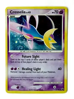 Pokemon TCG Cresselia 2/100 Majestic Dawn Holo Rare LP 2008 Diamond Pearl SWIRL - Image 3