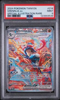 2024 POKEMON TWM EN-TWILIGHT MASQUERADE #214 GRENINJA EX SIR PSA 9 - Image 1