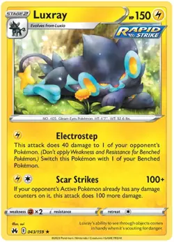 Luxray 043/159 Rare Crown Zenith - Image 1