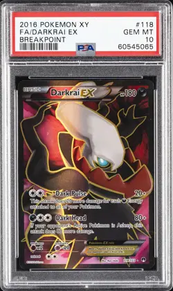 2016 POKEMON XY BREAKPOINT #118 FULL ART/DARKRAI EX PSA 10 - Image 1