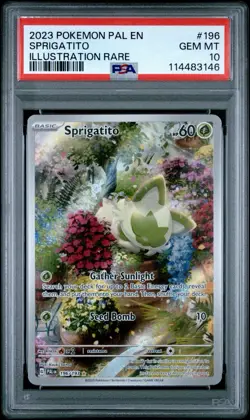 2023 POKEMON PAL EN-PALDEA EVOLVED #196 SPRIGATITO ILLUSTRATION RARE PSA 10 - Image 1