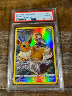POKEMON 2022 Brilliant Stars Full Art EEVEE #TG11 PSA 8 RARE 2 - Image 1
